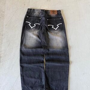 2000s Black Wash Baggy Southpole Black Denim jeans  36x30